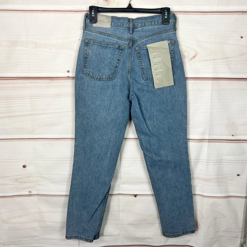 Everlane Jeans Women 26 Blue Original Cheeky Crop Denim Organic Cotton High Rise